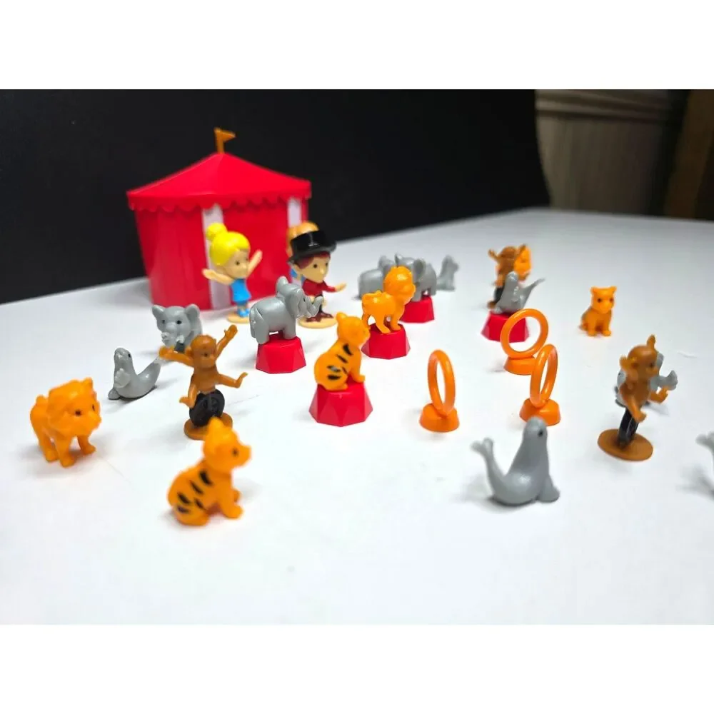 Magic Time Teeny Tiny Mini Circus Playset Expanded Complete lot 34 Pcs. & Box